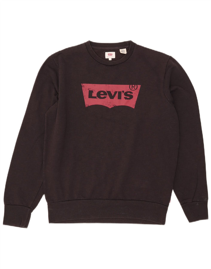 Levi's Pulover grafic pentru bărbați, bumbac mediu negru