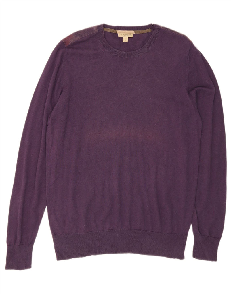 BURBERRY Mens BRIT Crew Neck Jumper Sweater XL Purple Cashmere Vintage Burberry and Second-Hand Burberry from Messina Hembry 