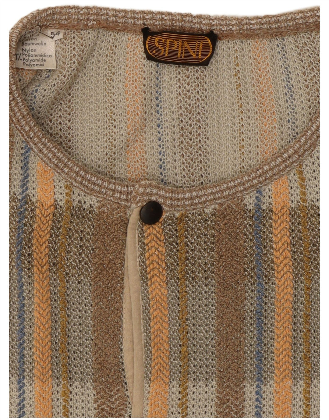 Pulover vintage pentru bărbați cu gât cu nasturi IT 54 XL bumbac cu carouri gri
