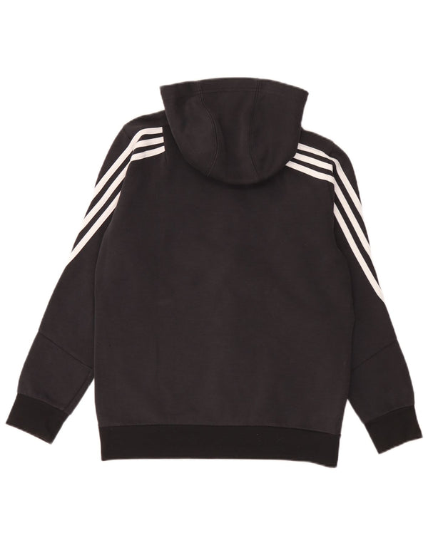Pulover Adidas pentru băieți, cu fermoar, 13-14 ani, bumbac negru