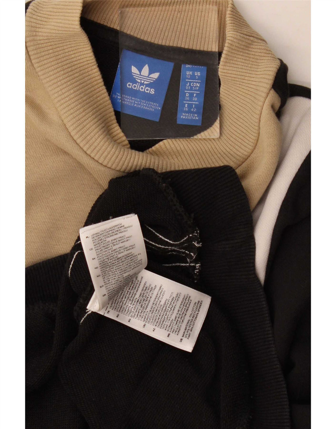 Pulover supradimensionat pentru femei Adidas UK 10 Mic negru Colorblock