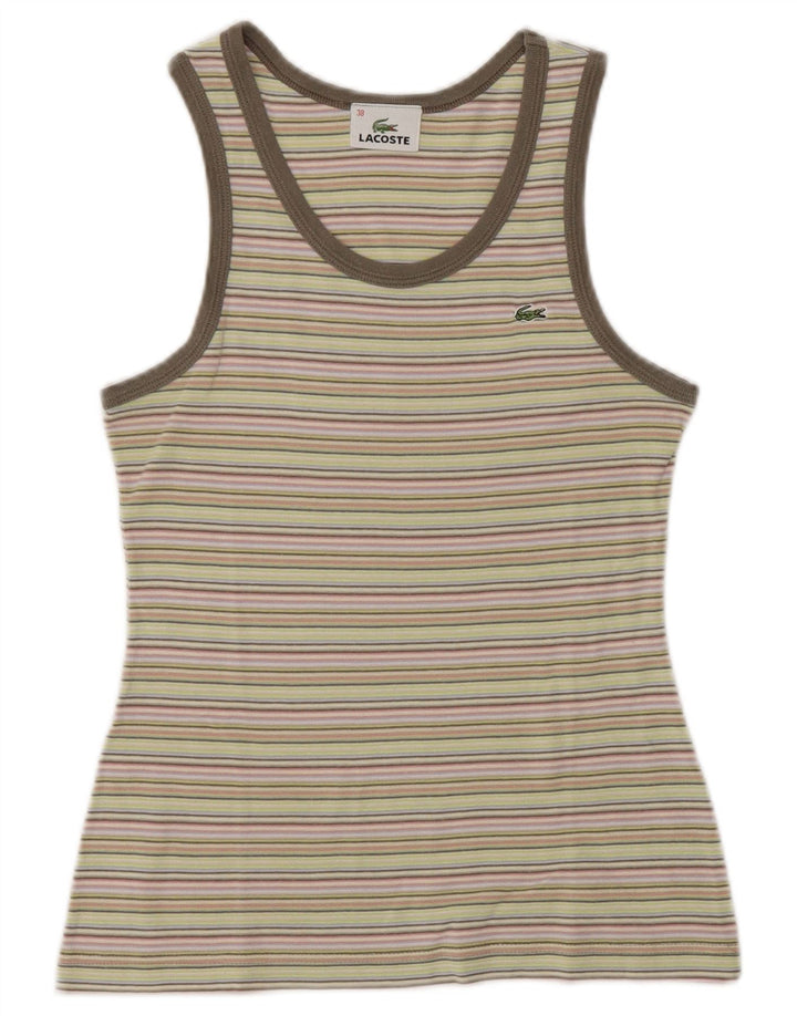 Vestă crop pentru femei Lacoste Top Mărimea 38 Bumbac cu dungi multicolore mediu