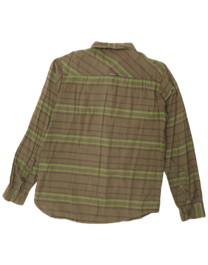 Cămașă Columbia pentru bărbați din flanel, bumbac cu dungi mici kaki