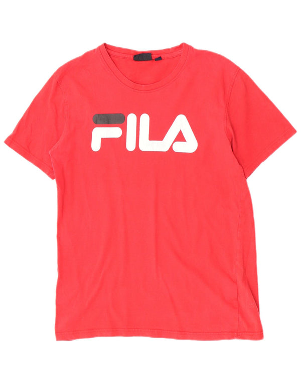 Tricou grafic Fila pentru bărbați Top Bumbac Roșu Mediu