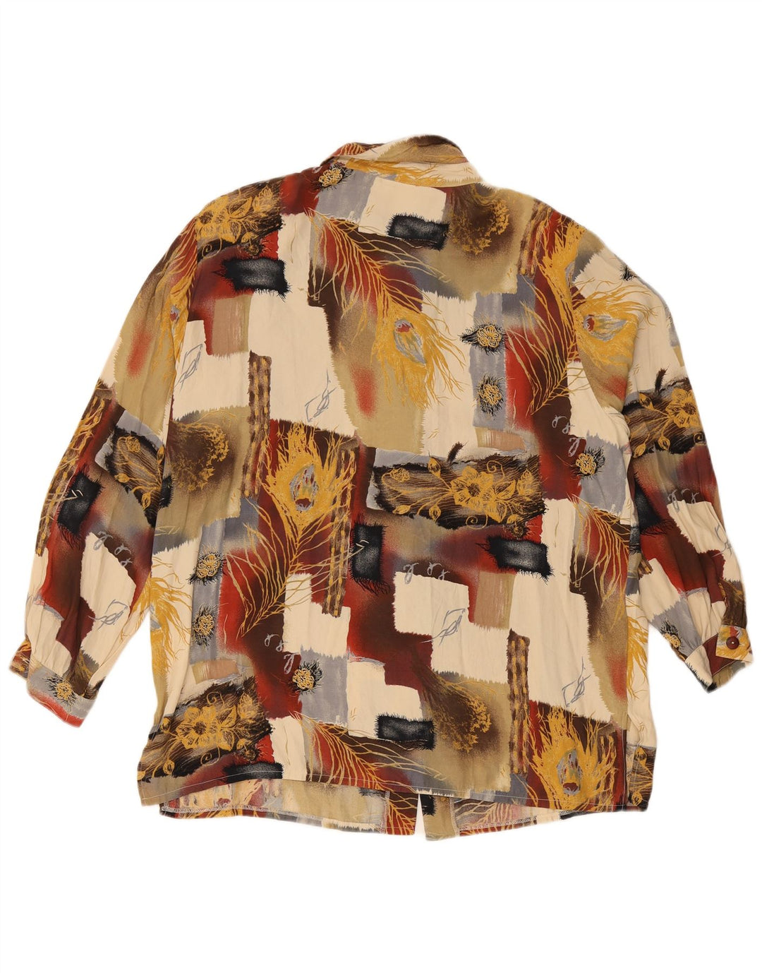 Bluză pentru femei vintage cămașă UK 18 XL, multicoloră, patchwork, viscoză