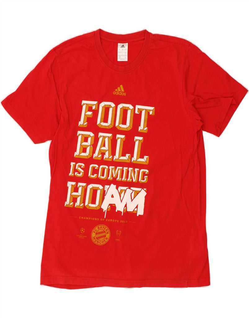 ADIDAS Mens Football Graphic T-Shirt Top Large Red Cotton Vintage Adidas and Second-Hand Adidas from Messina Hembry 