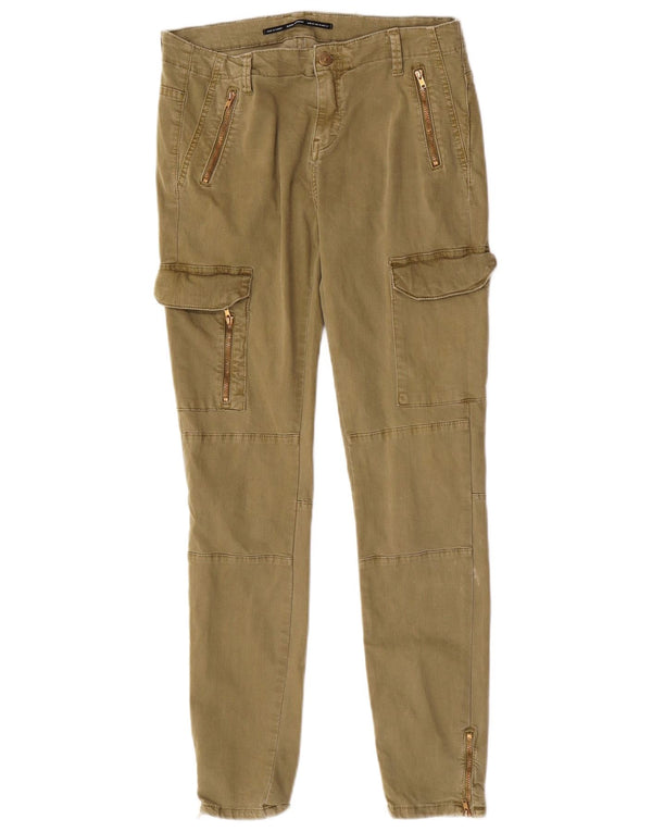 Pantaloni cargo slim pentru femei Zara EU 42 Large W32 L29 Kaki Bumbac