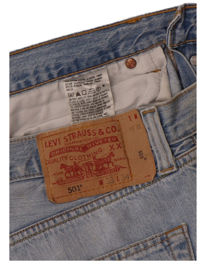 Blugi drepti pentru bărbați LEVI'S 501 W33 L34 Bumbac albastru