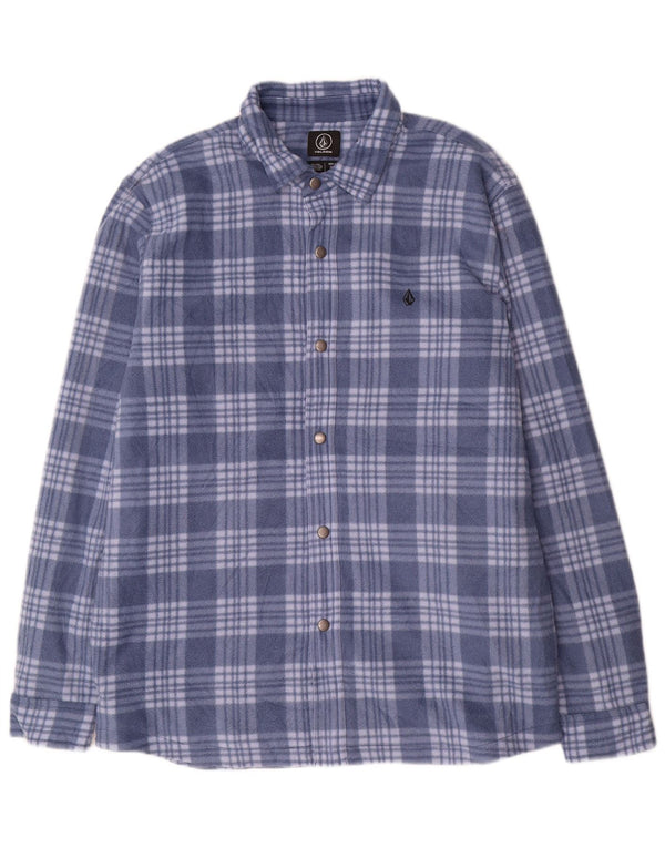 Cămașă pentru bărbați Volcom Lumberjack Fleece XL Blue Check Poliester