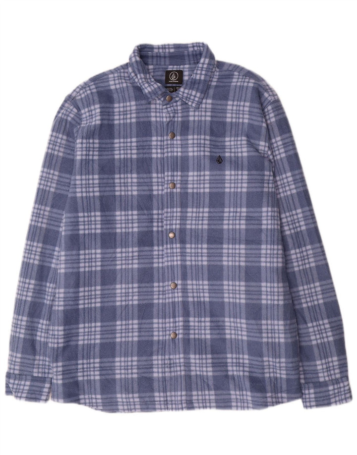 Cămașă pentru bărbați Volcom Lumberjack Fleece XL Blue Check Poliester