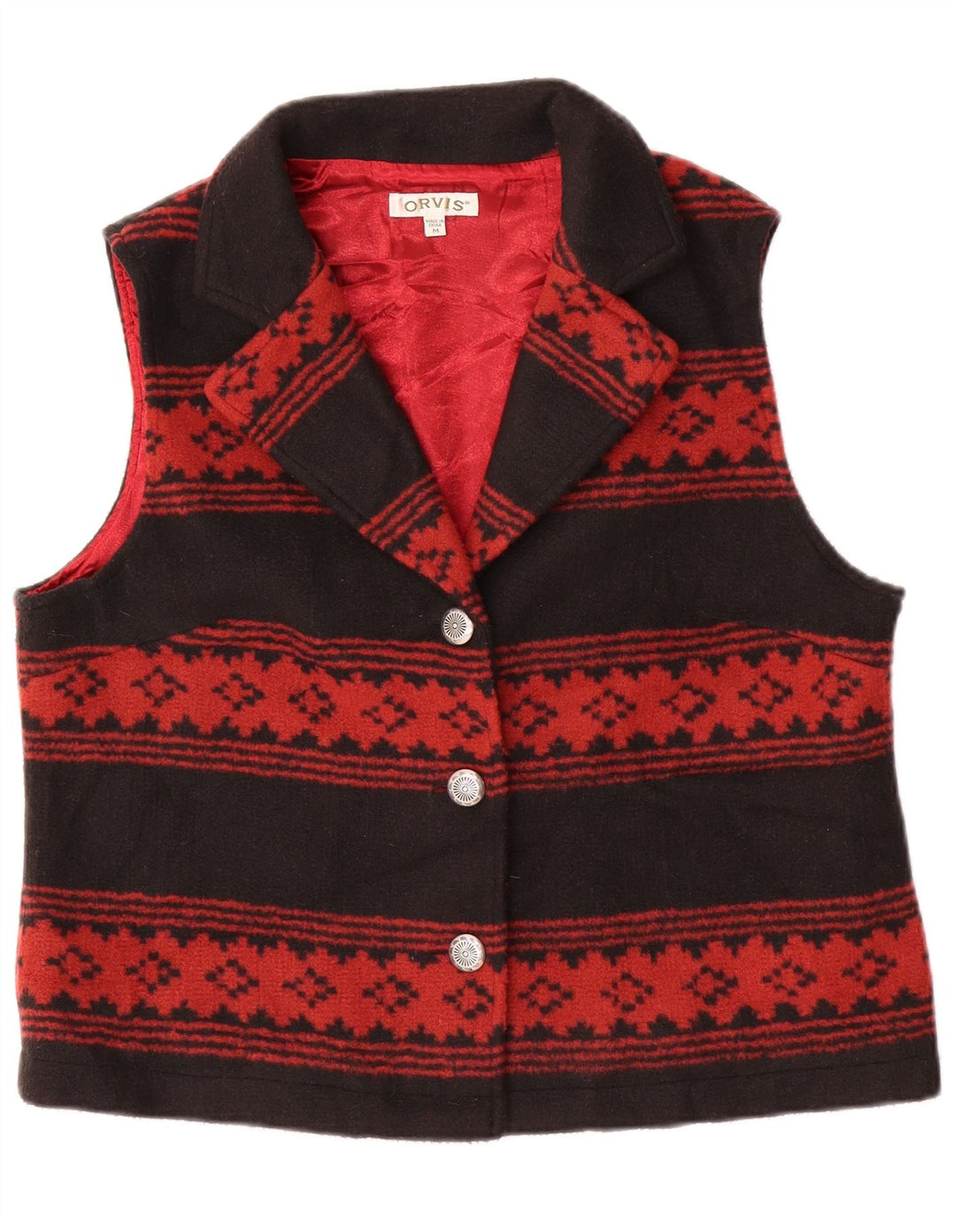 Vestă pentru femei Orvis UK 14 Medium Negru Geometric Acrilic