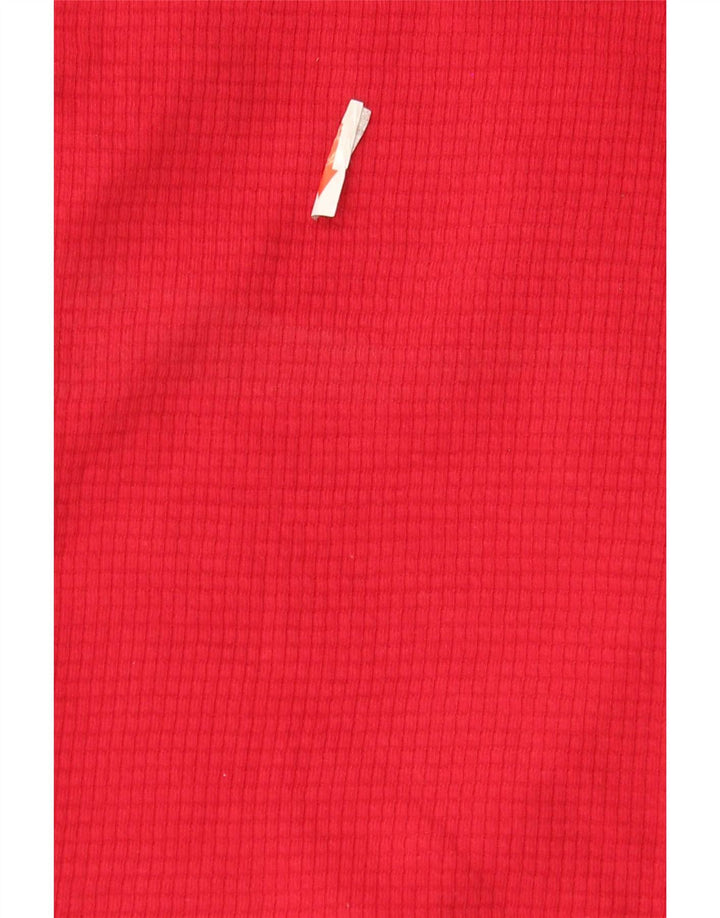 Hollister Mens Regular Graphic Top cu mânecă lungă din bumbac roșu mic