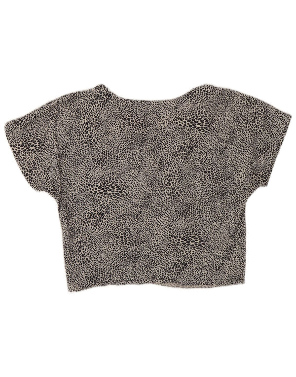 LAURA BIAGIOTTI Bluză Crop Femei Top IT 44 Medium Black Animal Print