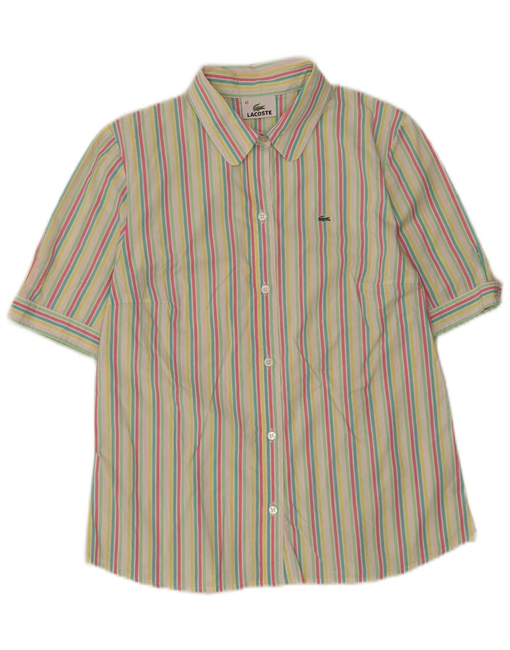 LACOSTE Womens Short Sleeve Shirt Size 40 Medium Multicoloured Striped