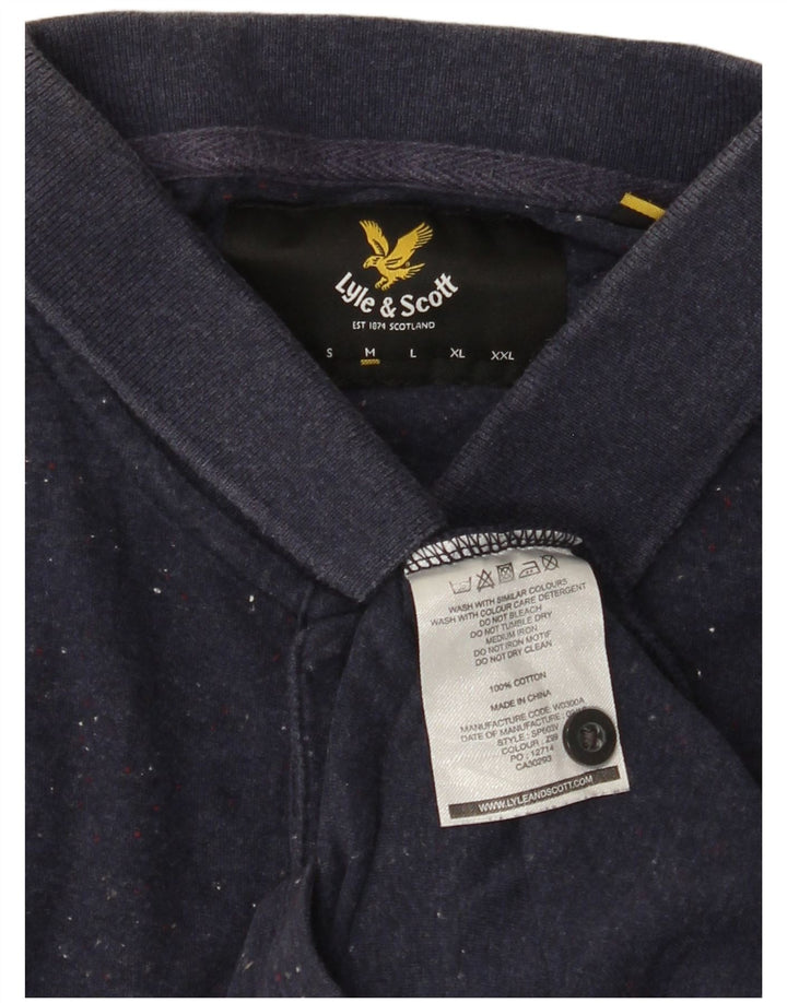 LYLE & SCOTT Tricou polo pentru bărbați, bumbac cu pete albastru bleumarin mediu