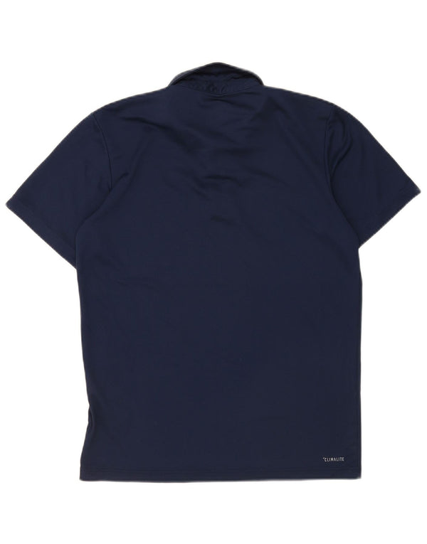Tricou polo Adidas Climalite pentru bărbați, poliester bleumarin mic