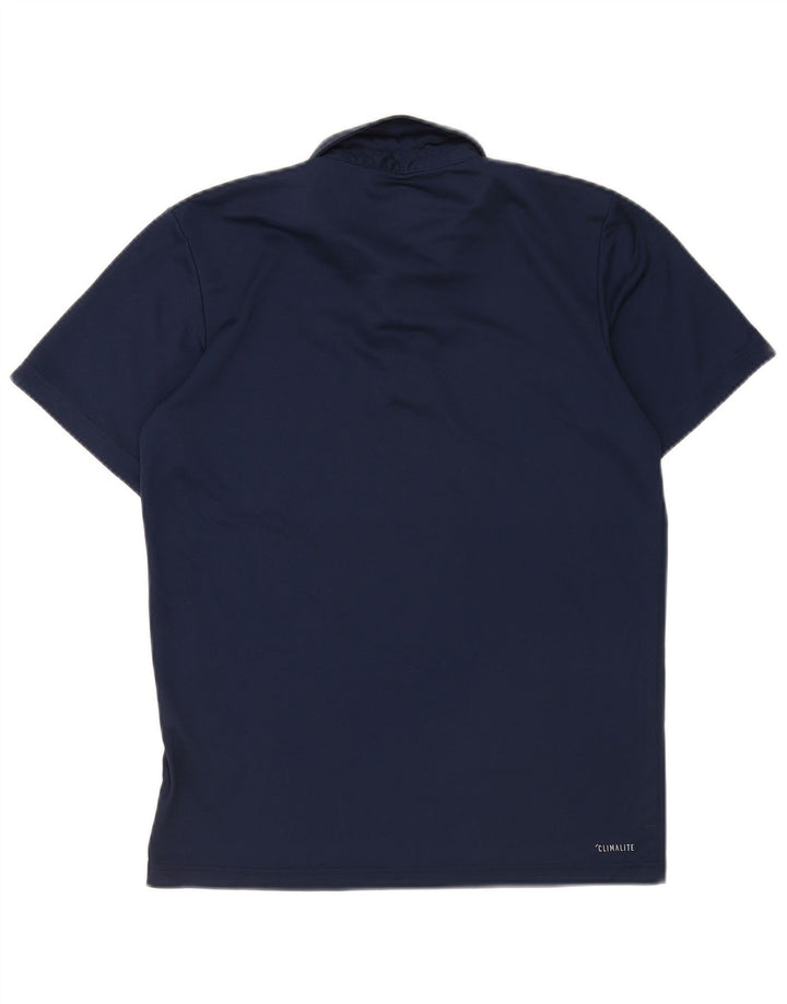 Tricou polo Adidas Climalite pentru bărbați, poliester bleumarin mic