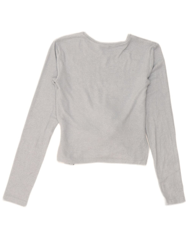 Crop Top pentru femei Zara cu mânecă lungă UK 10 Small Blue