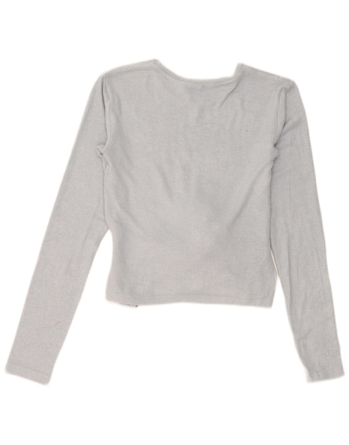 Crop Top pentru femei Zara cu mânecă lungă UK 10 Small Blue