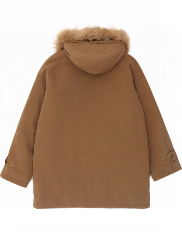 Jachetă parka supradimensionată pentru femei cu glugă London Fog UK 16 mare, bej, poliester