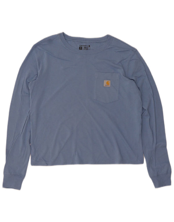 Top supradimensionat pentru femei Carhartt cu mânecă lungă US 0/2 XS bumbac albastru