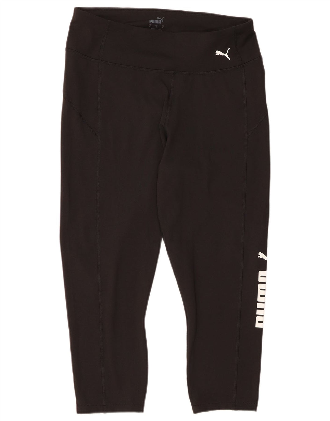PUMA Womens Graphic Capri Leggings UK 14 Large  Black