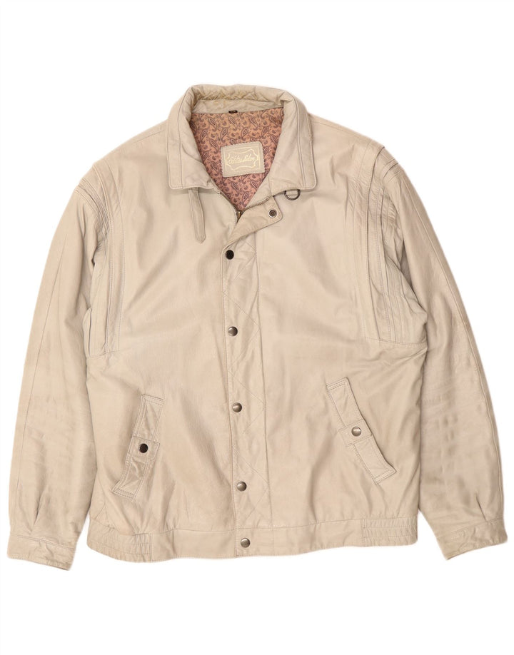 Jachetă din piele vintage pentru bărbați EU 54 2XL din piele gri