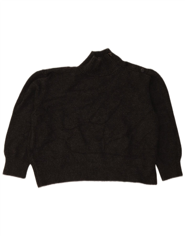 Pulover oversize pentru femei Zara, cu nasturi, cu gât, UK 10 Mic Gri