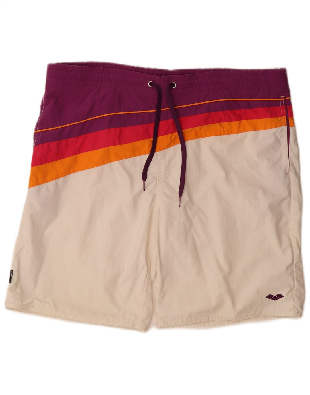 Pantaloni scurți de înot cu grafică Arena pentru bărbați, mari, alb, din poliamidă color bloc