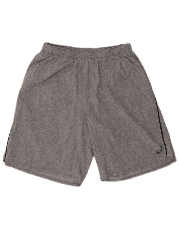 Asics Mens Sport Shorts Medium Grey Camouflage Polyester