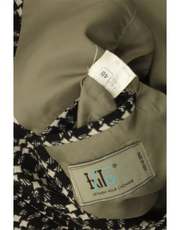 Jachetă pentru bărbați VINTAGE cu 3 nasturi IT 48 Lână cu picior de gală mediu neagră