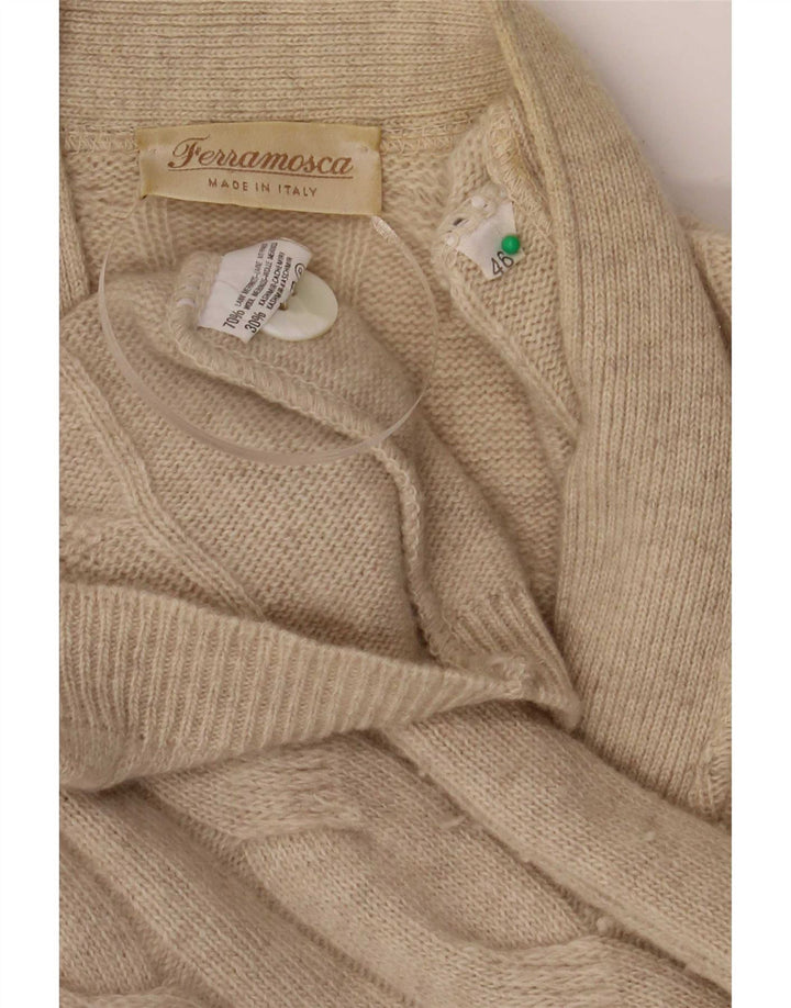 Pulover cardigan supradimensionat pentru femei Ferramosca IT 46 Lână mare bej