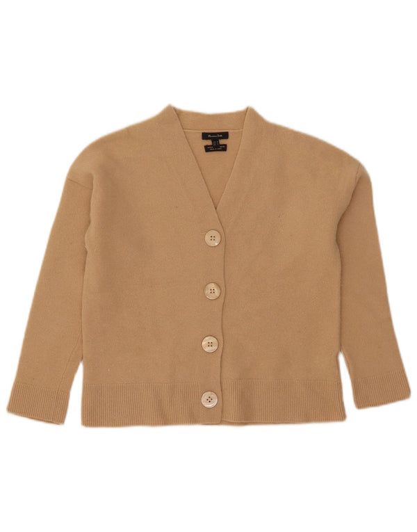 Massimo Dutti Pulover Crop Cardigan pentru Femei UK 12 Medium Beige Lână