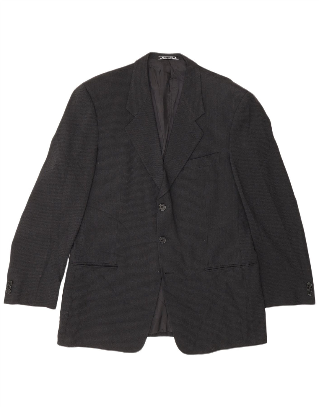 Giorgio Armani Jachetă pentru bărbați cu 2 nasturi IT 52 XL Negru Pinstripe
