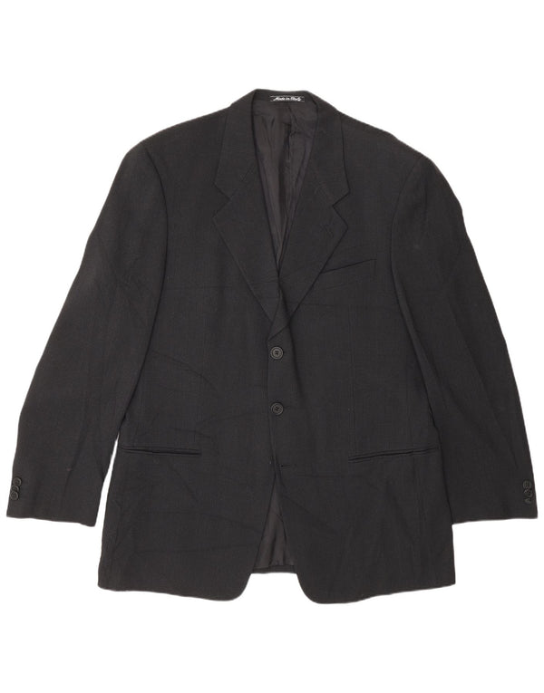 Giorgio Armani Jachetă pentru bărbați cu 2 nasturi IT 52 XL Negru Pinstripe