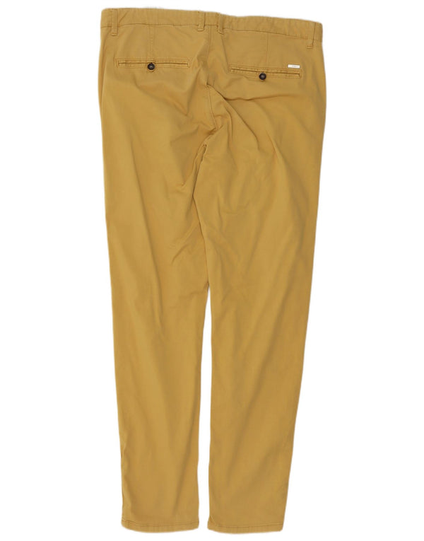 Pantaloni chino slim pentru bărbați Zara EU 46 XL W36 L32 galben bumbac