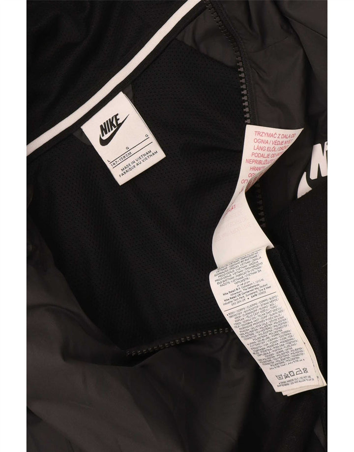 Jachetă de trening cu glugă Nike pentru băieți 12-13 ani, mare, negru, poliester