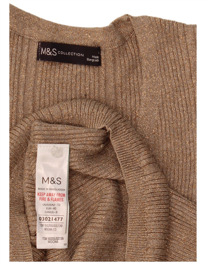 Pulover pentru femei Marks & Spencer cu decolteu în V UK 12 Medium Bej cu pete