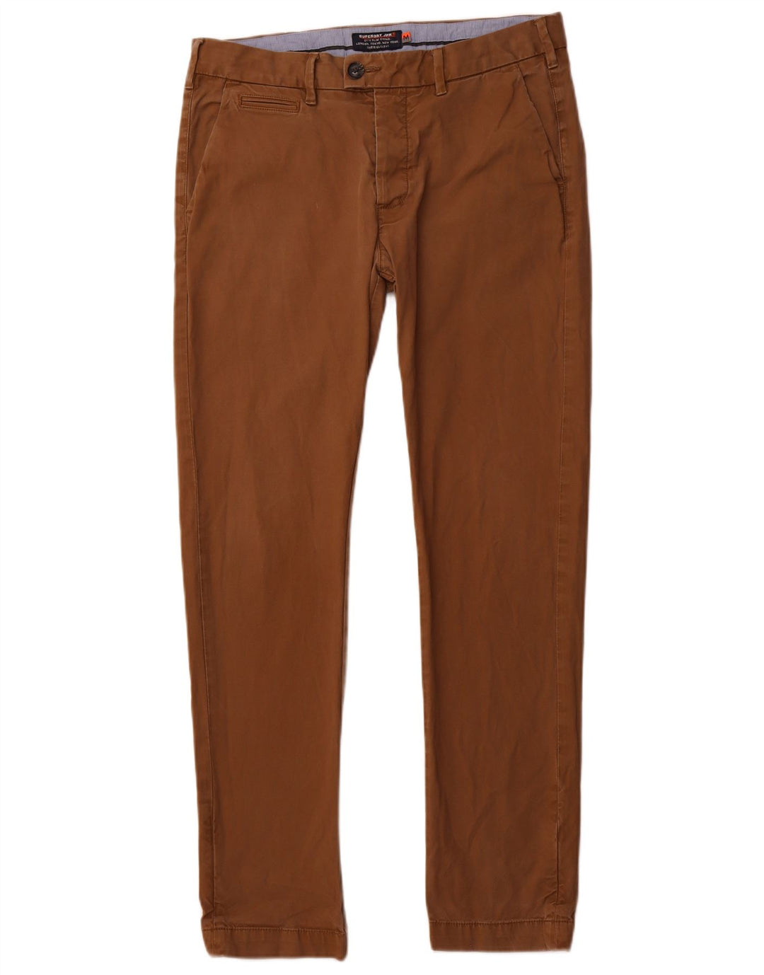 SUPERDRY Pantaloni chino subțiri pentru bărbați L32 L31, bumbac maro