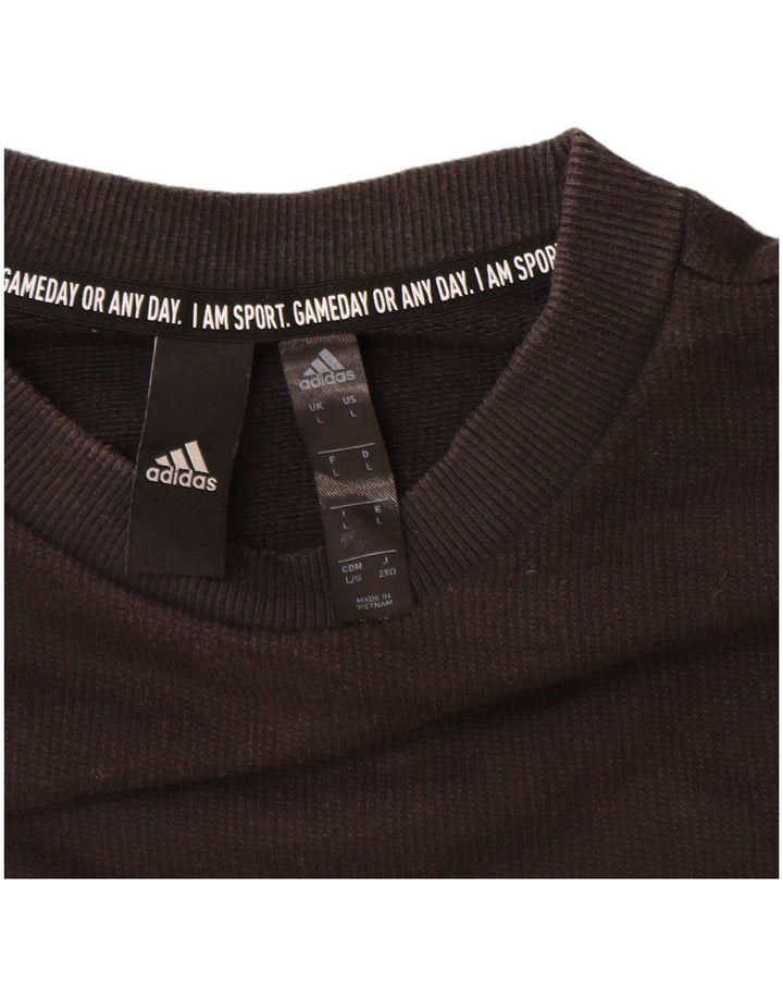 Pulover ADIDAS pentru bărbați, bumbac mare, negru