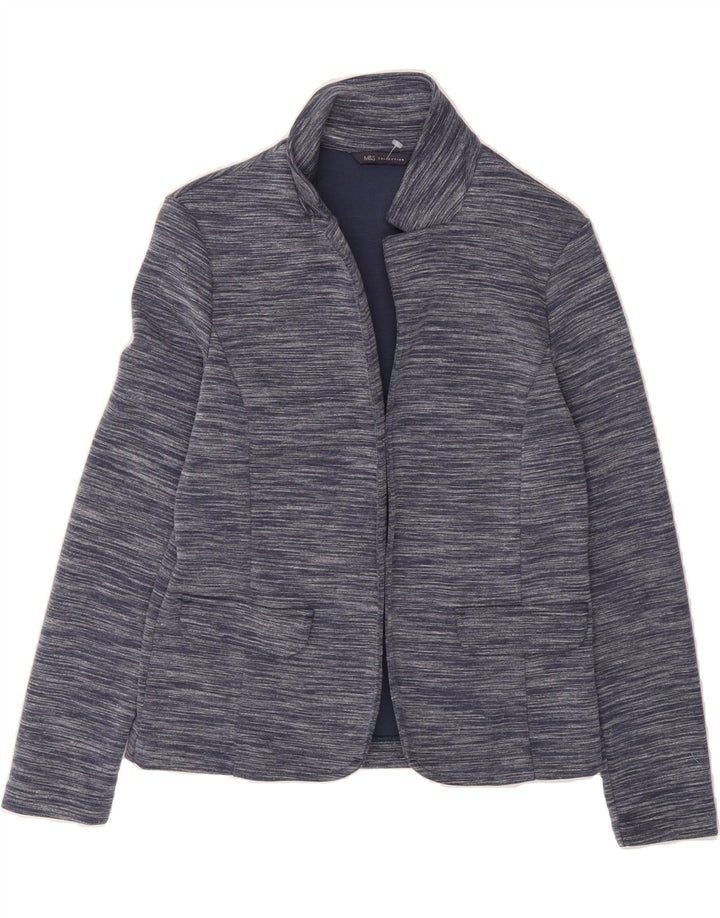 MARKS & SPENCER Womens Open Blazer Jacket UK 10 Small Navy Blue Flecked Vintage Marks & Spencer and Second-Hand Marks & Spencer from Messina Hembry 