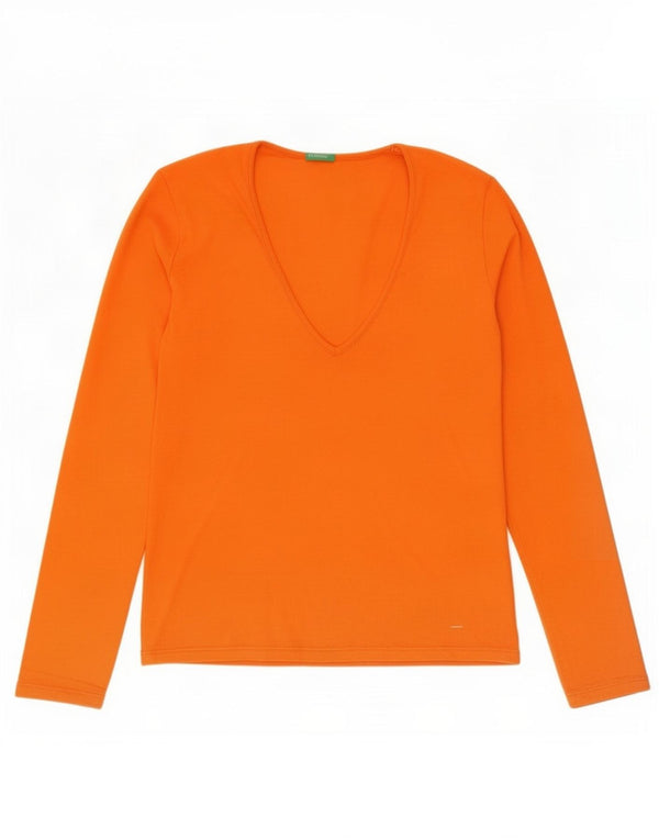 Top pentru femei Benetton cu mânecă lungă UK 10 Small Orange