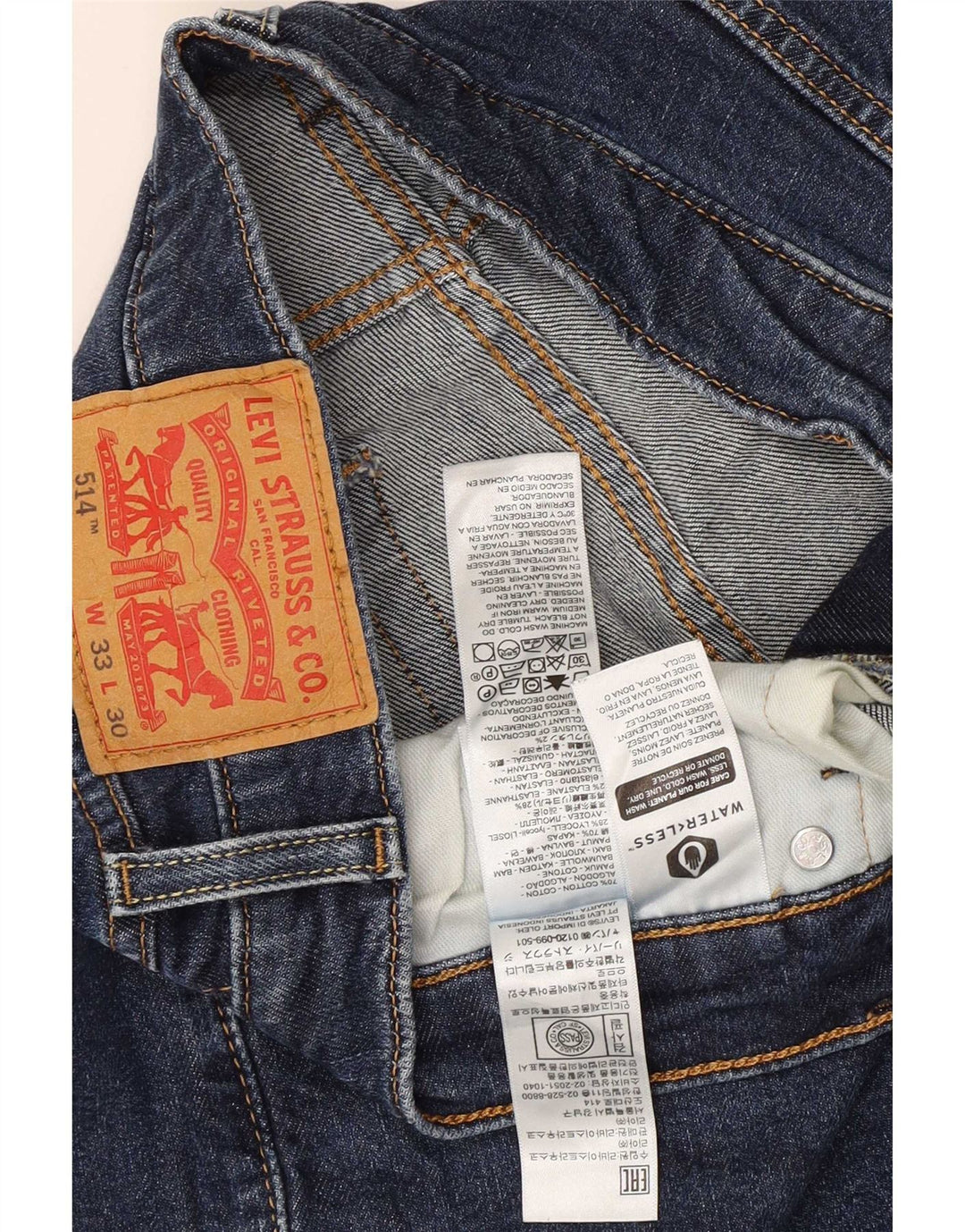 Blugi drepti pentru bărbați Levi's 514 W33 L23 Bumbac albastru
