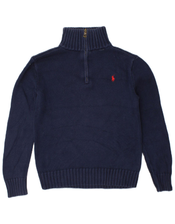 Pulover Polo Ralph Lauren pentru băieți, cu fermoar, cu gât, 10-11 ani, mediu bleumarin