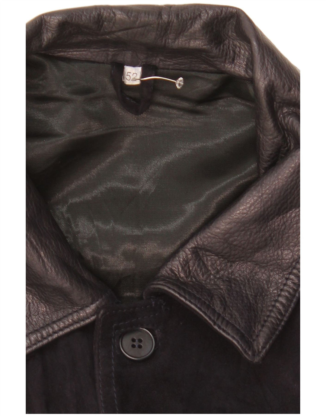Jachetă Bomber Vintage pentru bărbați din piele intoarsa IT 52 XL din piele neagră