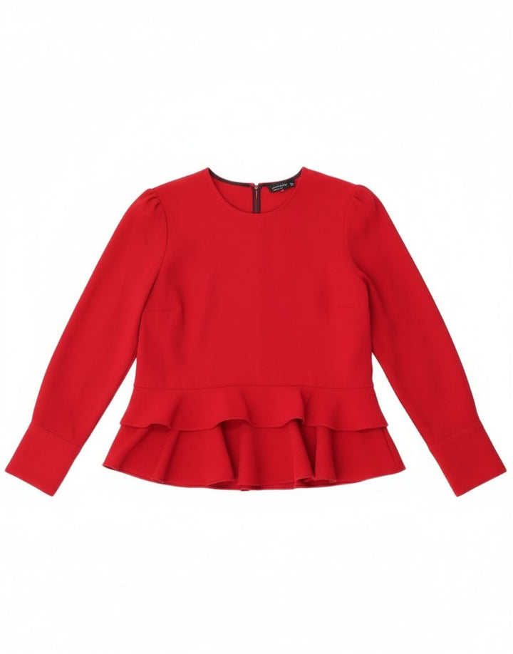 Bluză cu mânecă lungă pentru femei Zara UK 12 Medium Red