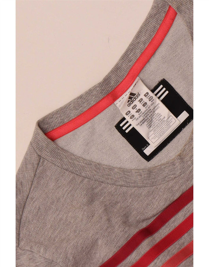 Pulover adidas pentru femei UK 12/14, bumbac cu pete gri mediu