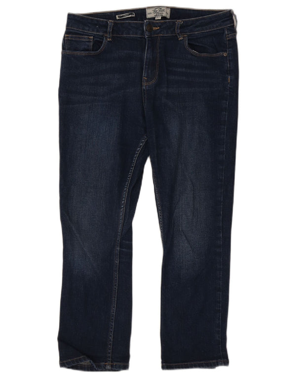 Fat Face, blugi tăiați pentru femei UK 12 Medium L30 L23 Bumbac bleumarin