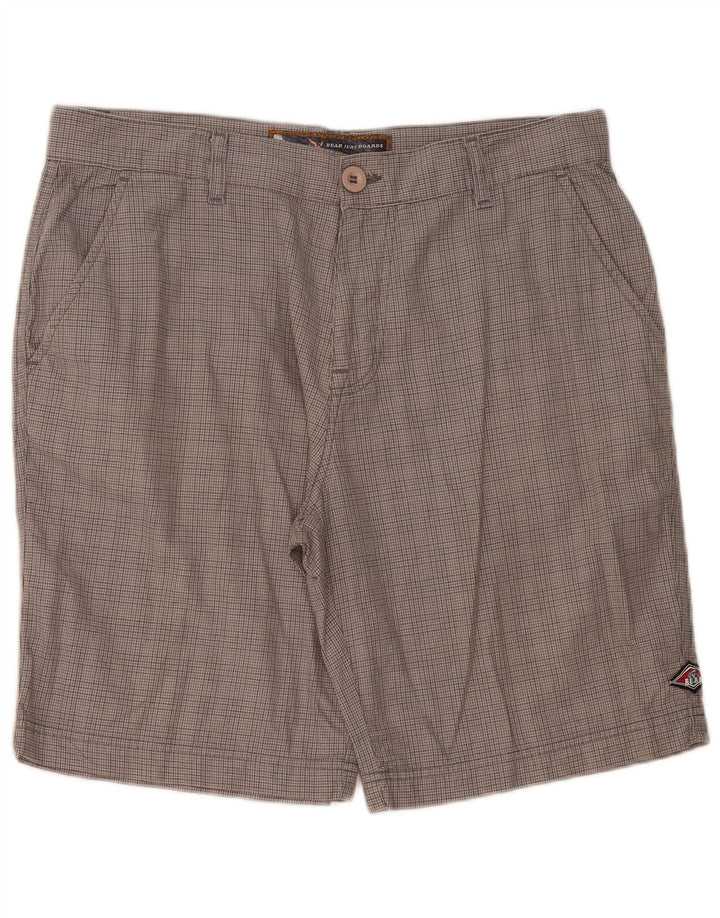 Pantaloni scurți chino pentru bărbați Bear W34, bumbac mare gri Houndstooth