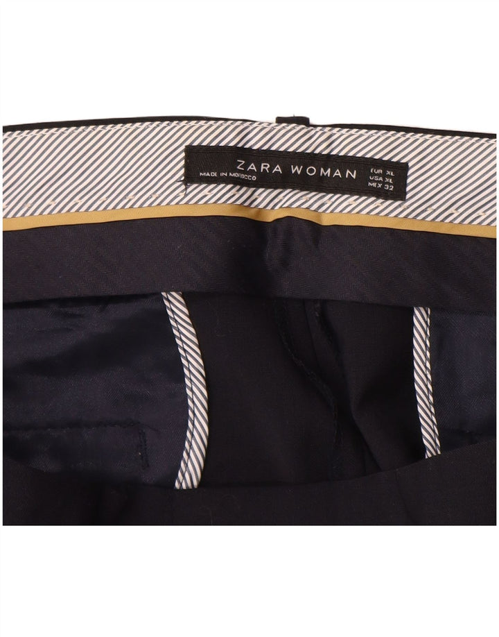 Pantaloni de costum slim pentru femei ZARA XL W32 L26 Lână bleumarin